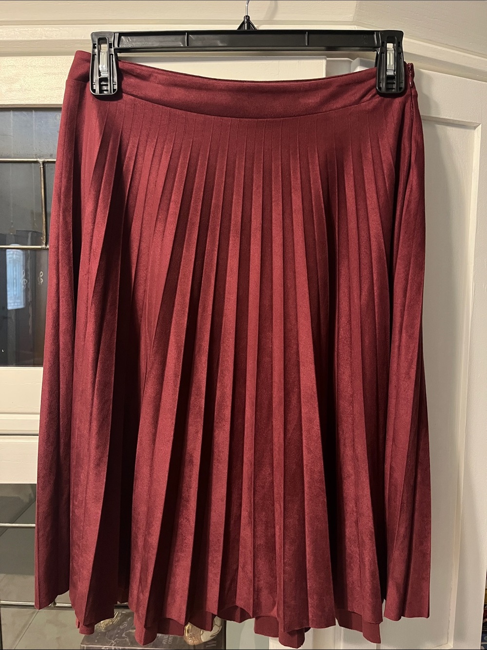 Liz Claiborne Wine Red Pleated Skirt